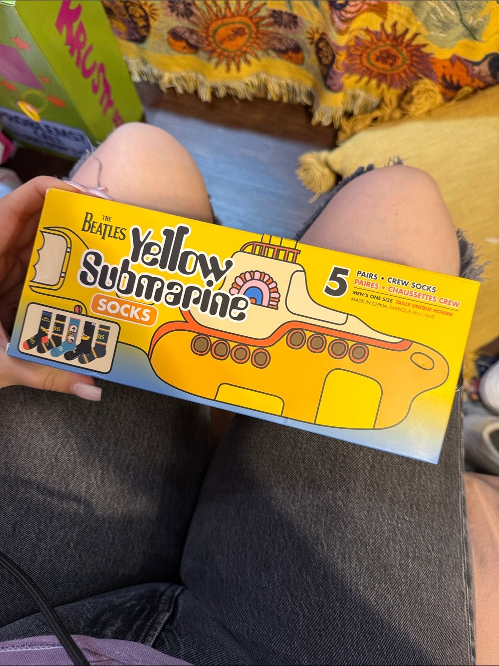 The Beatles Yellow Submarine Crew Socks Pack – Yellow, Black, Blue Accents